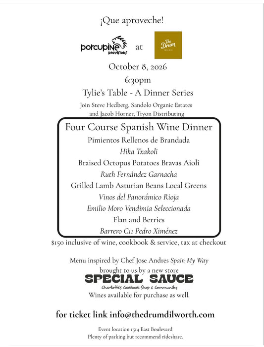 Tylie's Table - A Dinner Series - Four Course Spanish Wine Dinner